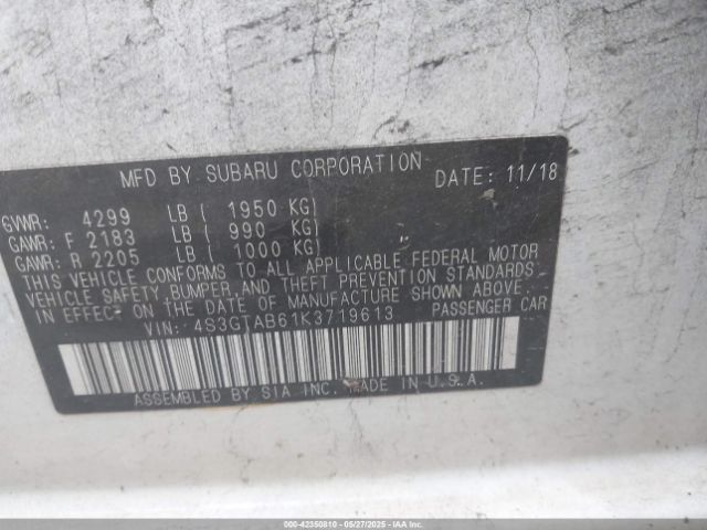 4S3GTAB61K3719613 Subaru Impreza 2.0i