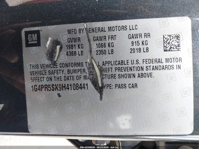 1G4PR5SK9H4108441 Buick Verano Sport Touring