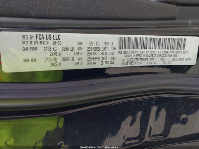 2019 DODGE DURANGO 1C4SDJCT6KC585676 Photo 8