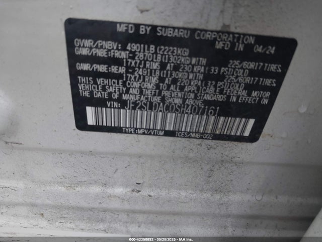 JF2SLDAC0SH407161 Subaru na