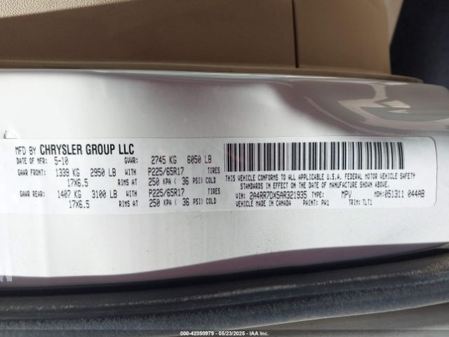 2010 CHRYSLER TOWN & COUNTRY 2A4RR7DX5AR321935 Photo 8