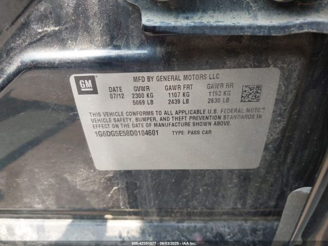 2013 CADILLAC CTS 1G6DG5E58D0104601 Photo 8