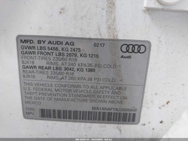2018 AUDI Q5 WA1ANAFY9J2005948 Photo 8