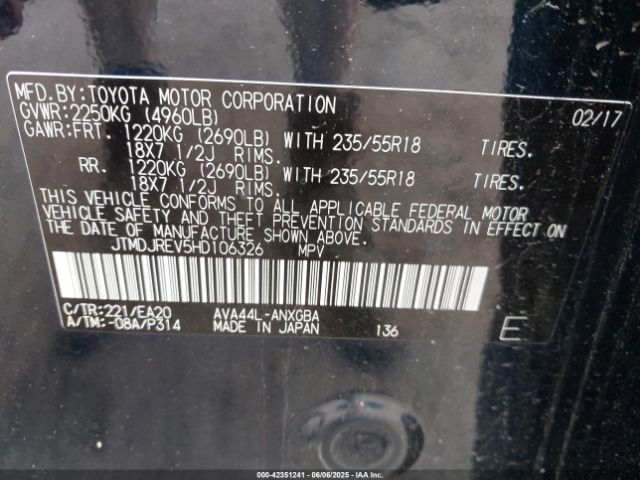 JTMDJREV5HD106326 Toyota Rav4 Hybrid Limited