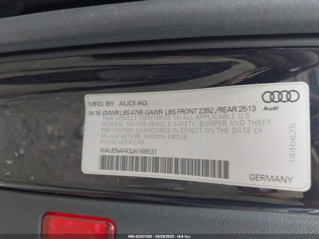 2018 AUDI A4 WAUENAF43JA166531 Photo 8
