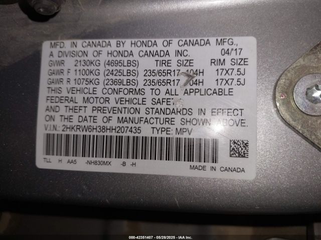 2HKRW6H38HH207435 Honda CR-V LX