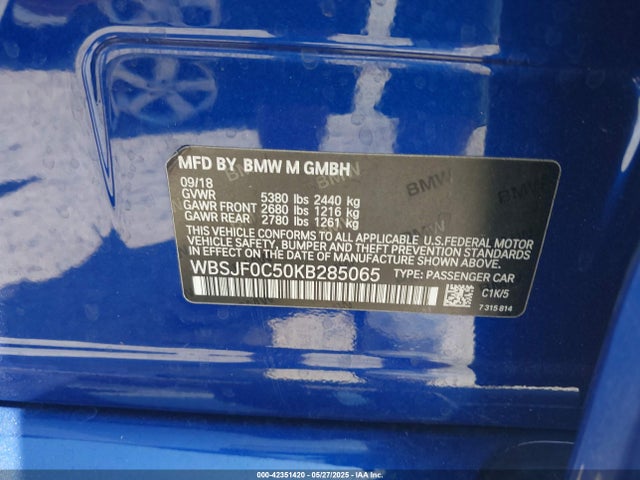 BMW M5 2019 WBSJF0C50KB285065 Image 9