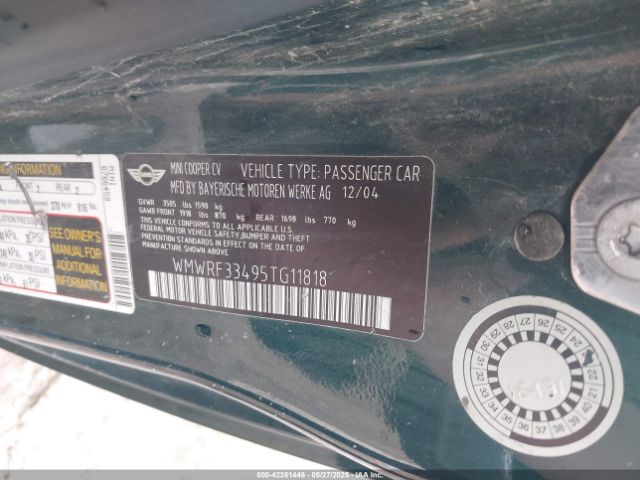 2005 MINI COOPER WMWRF33495TG11818 Photo 8
