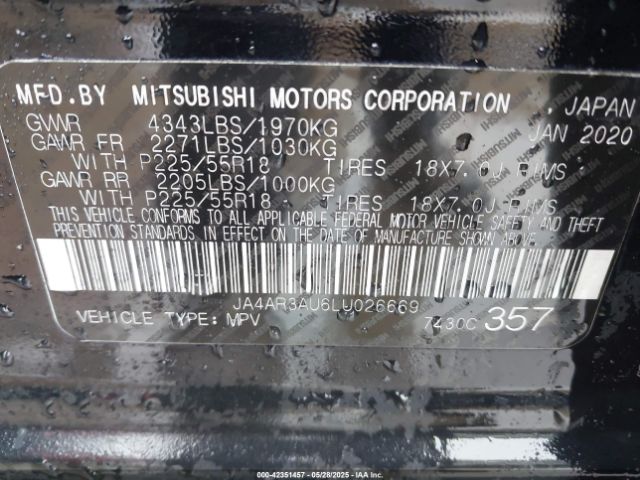 2020 MITSUBISHI OUTLANDER SPORT JA4AR3AU6LU026669 Photo 8