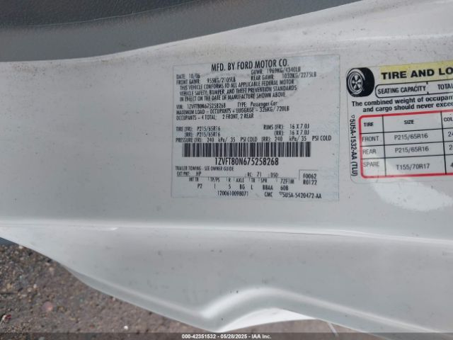 2007 FORD MUSTANG 1ZVFT80N675258268 Photo 8