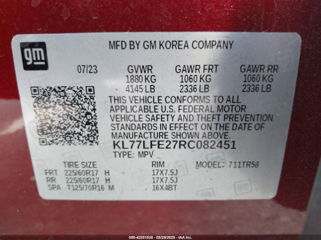 2024 CHEVROLET TRAX KL77LFE27RC082451 Photo 8