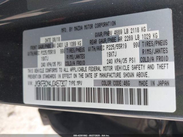 JM3KFBCM4J0457307 Mazda Cx-5 Touring