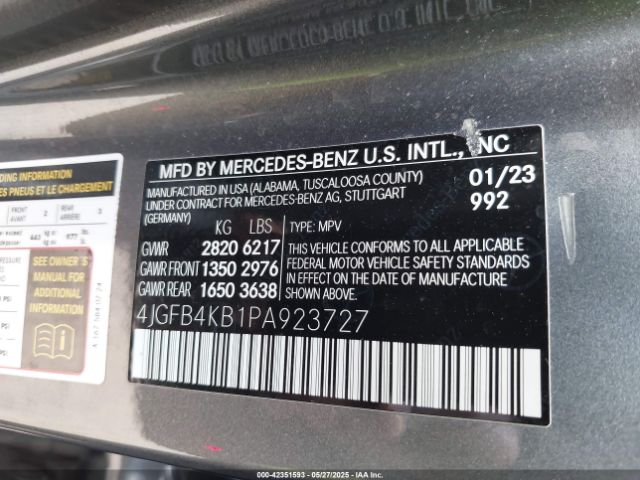 4JGFB4KB1PA923727 Mercedes-Benz m264