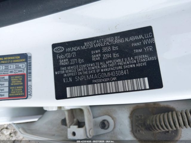 2021 HYUNDAI ELANTRA 5NPLM4AG0MH030841 Photo 8