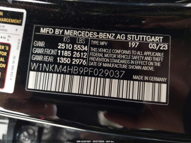 W1NKM4HB9PF029037 Mercedes-Benz m254
