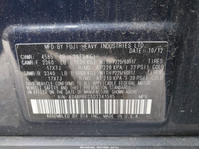 2013 SUBARU OUTBACK 4S4BRBKC5D3241585 Photo 8