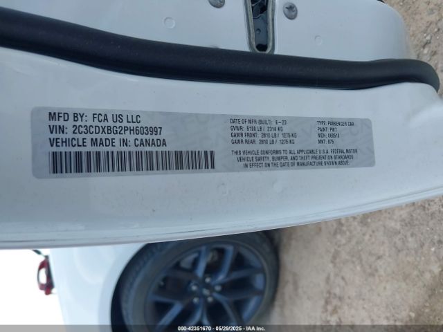 2C3CDXBG2PH603997 Dodge Charger Sxt