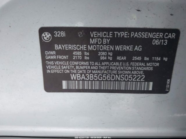 2013 BMW 328I WBA3B5G56DNS05222 Photo 8