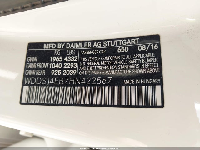 WDDSJ4EB7HN422567 Mercedes-Benz 2017