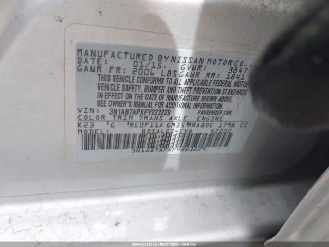 3N1AB7APXFY223229 Nissan SENTRA SL