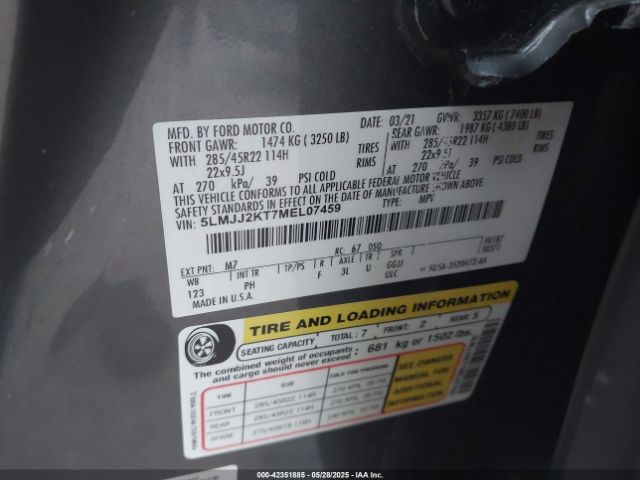 2021 LINCOLN NAVIGATOR 5LMJJ2KT7MEL07459 Photo 8