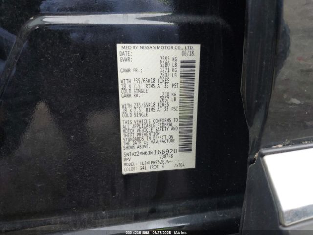 2018 NISSAN MURANO 5N1AZ2MH6JN166920 Photo 8