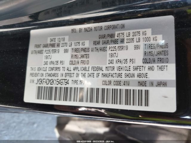 JM3KFADM2K1549794 Mazda py cylinder deactivation