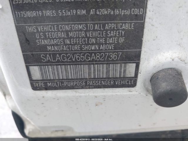 2016 LAND ROVER LR4 SALAG2V65GA827367 Photo 8