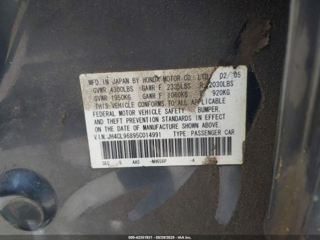 2005 ACURA TSX JH4CL96895C014991 Photo 8