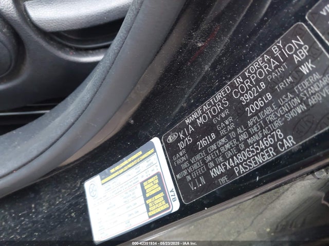 KNAFX4A80G5546678 KIA FORTE EX