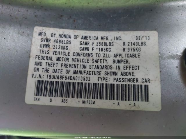 2013 ACURA TL 19UUA8F54DA010502 Photo 8