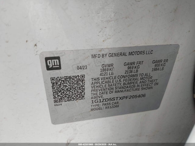1G1ZD5STXPF205406 Chevrolet lfv