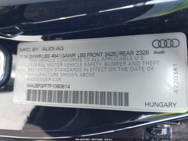 Продажа на аукционе авто 2015 Audi S3 2.0t Premium Plus, vin: WAUBFGFF7F1080814, номер лота: 42351993
