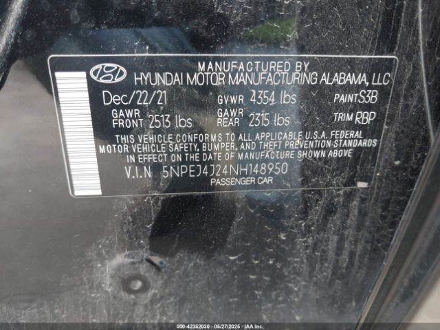 2022 HYUNDAI SONATA 5NPEJ4J24NH148950 Photo 8