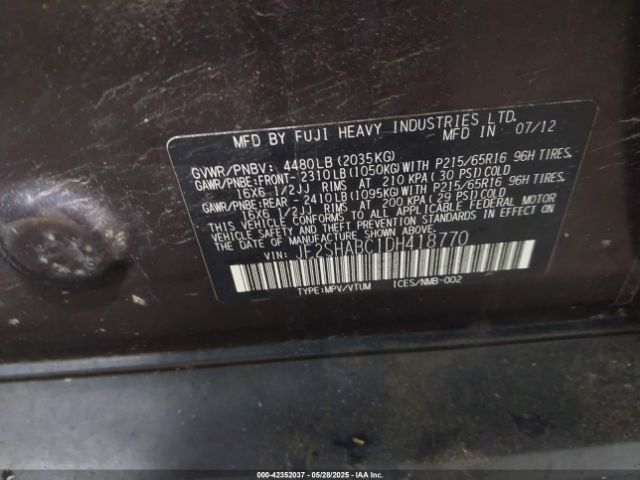 2013 SUBARU FORESTER JF2SHABC1DH418770 Photo 8