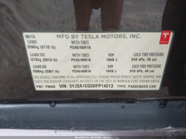 2013 TESLA MODEL S 5YJSA1CG0DFP14013 Photo 8