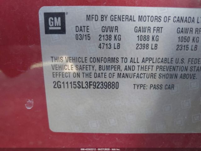 2G1115SL3F9239880 Chevrolet IMPALA 1LT