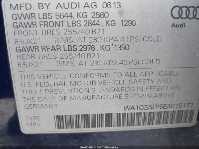 WA1CGAFP5EA015172 Audi Sq5 3.0t Premium Plus