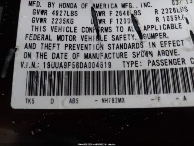 2013 ACURA TL 19UUA9F56DA004819 Photo 8