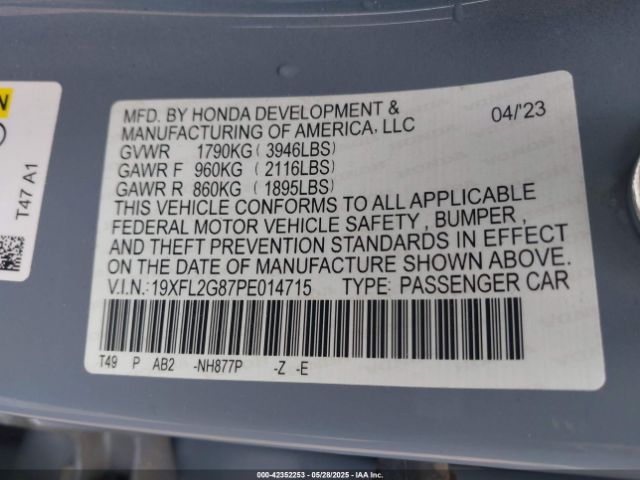 2023 HONDA CIVIC 19XFL2G87PE014715 Photo 8