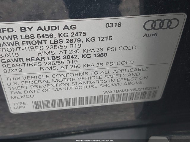 2018 AUDI Q5 WA1BNAFY5J2162641 Photo 8