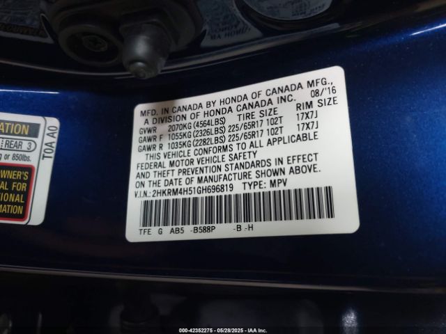 2HKRM4H51GH696819 Honda CR-V EX