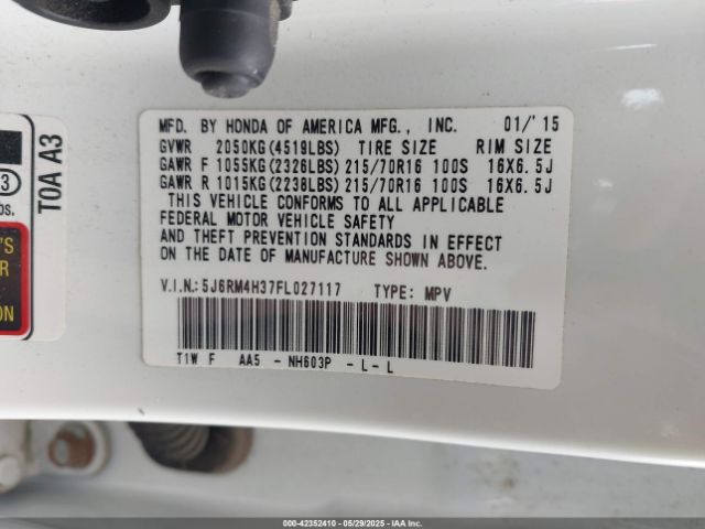 5J6RM4H37FL027117 Honda CR-V LX