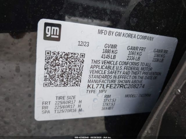 2024 CHEVROLET TRAX KL77LFE27RC208274 Photo 8