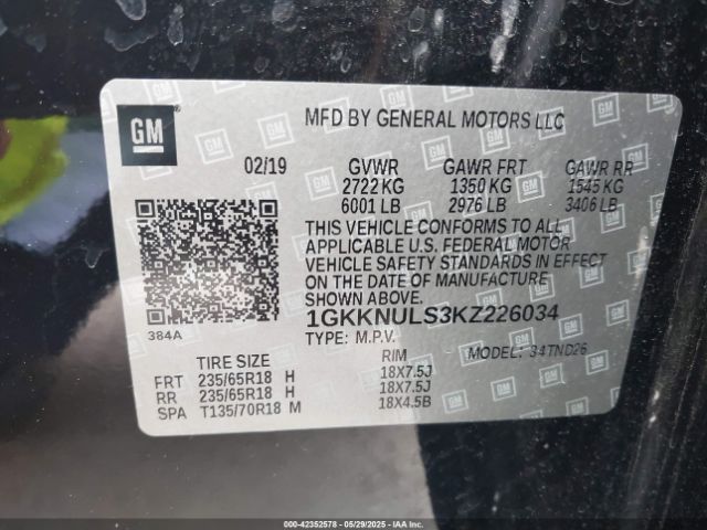 2019 GMC ACADIA 1GKKNULS3KZ226034 Photo 8