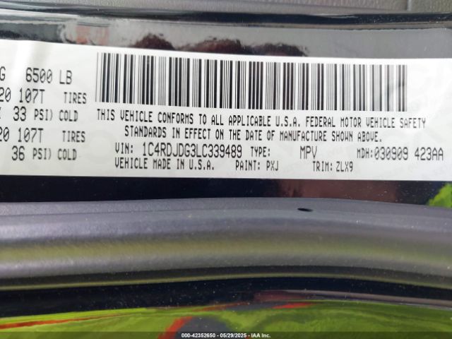 2020 DODGE DURANGO 1C4RDJDG3LC339489 Photo 8