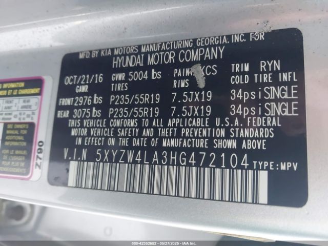 5XYZW4LA3HG472104 Hyundai Santa Fe Sport 2.0t Ultimate