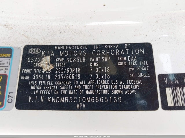 KNDMB5C10M6665139 KIA SEDONA EX