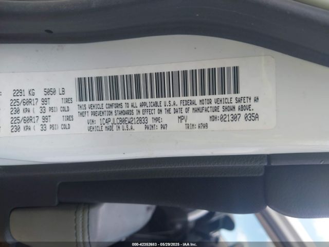 1C4PJLCB0EW212833 Jeep Cherokee Latitude
