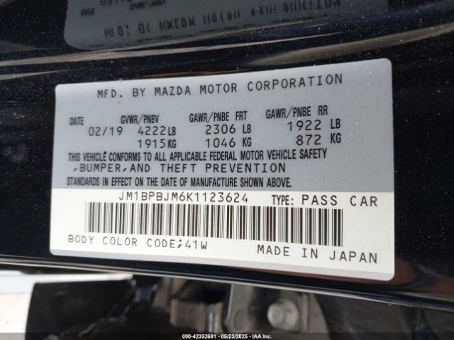 JM1BPBJM6K1123624 Mazda MAZDA3 HATCHBACK